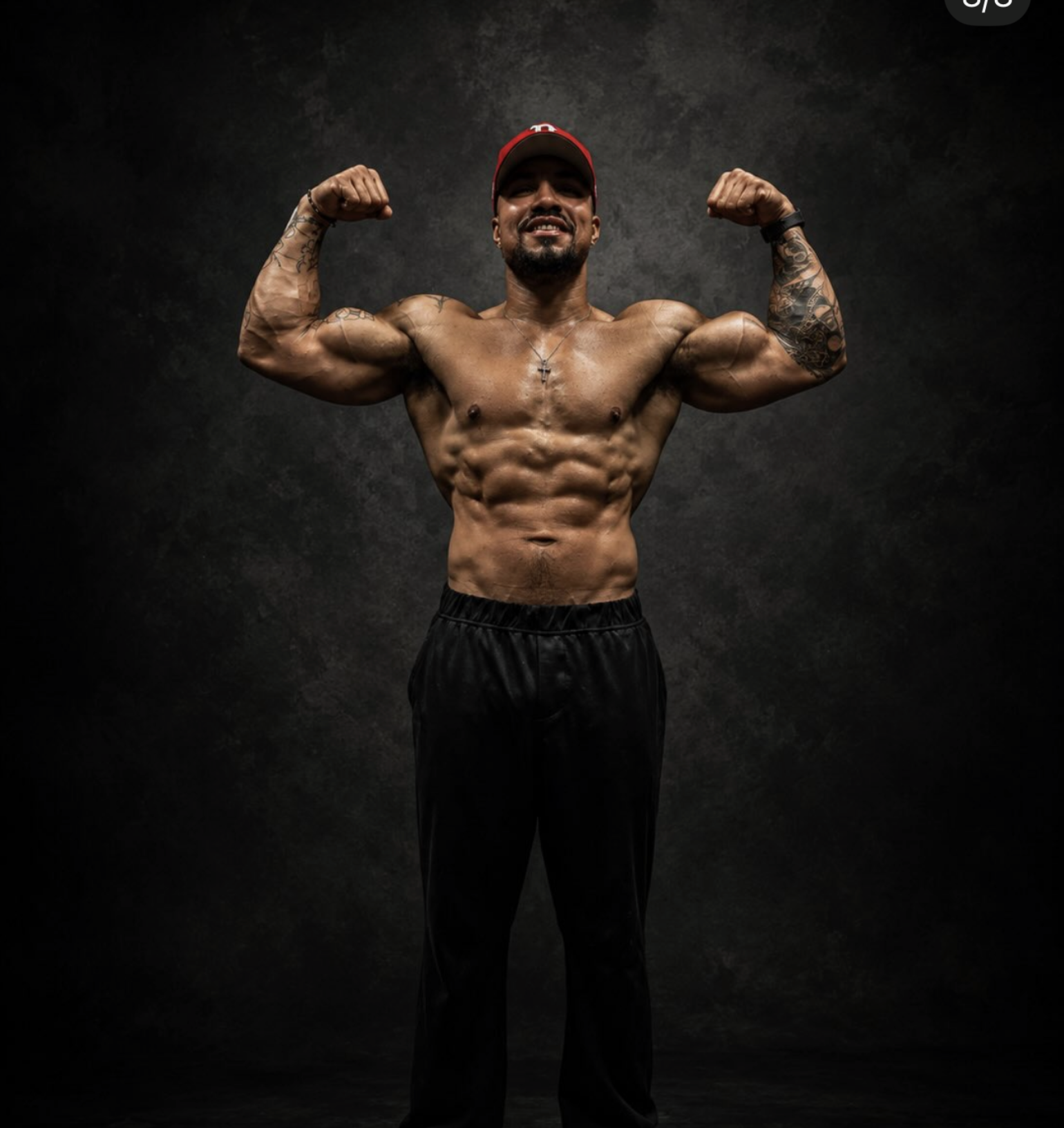 Before and after transformation photos of Client 4, a 1:1 coaching client